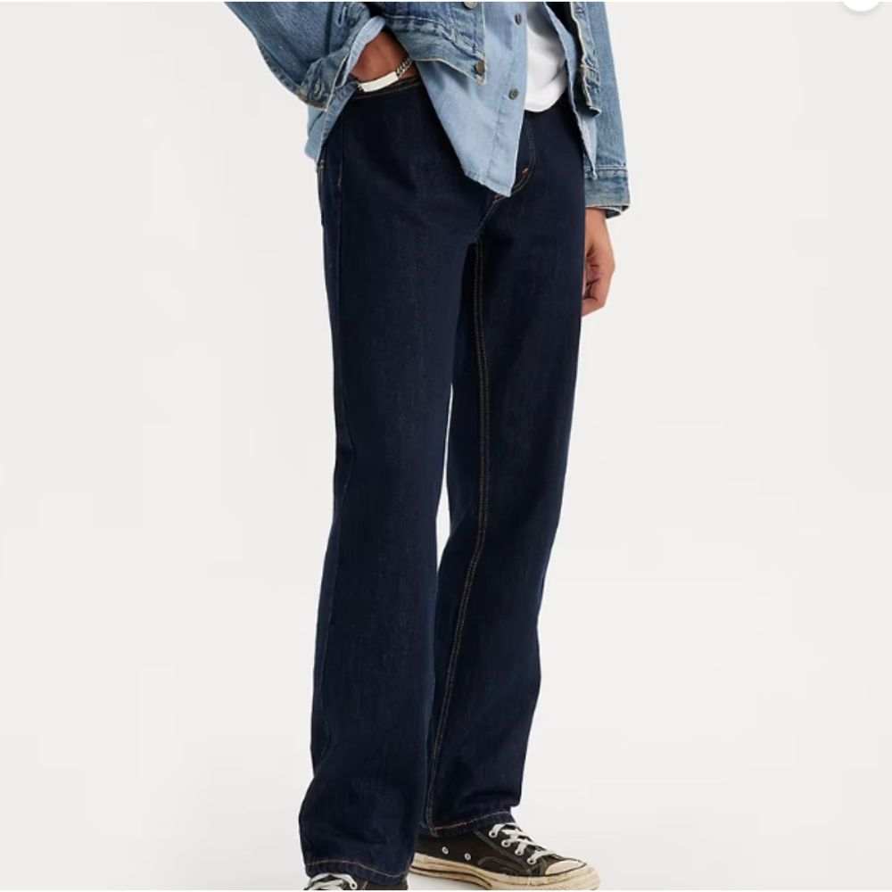 Levi's 505 Regular Fit Men's Dark Blue Jeans Size 42 x 30 Excellent Condition